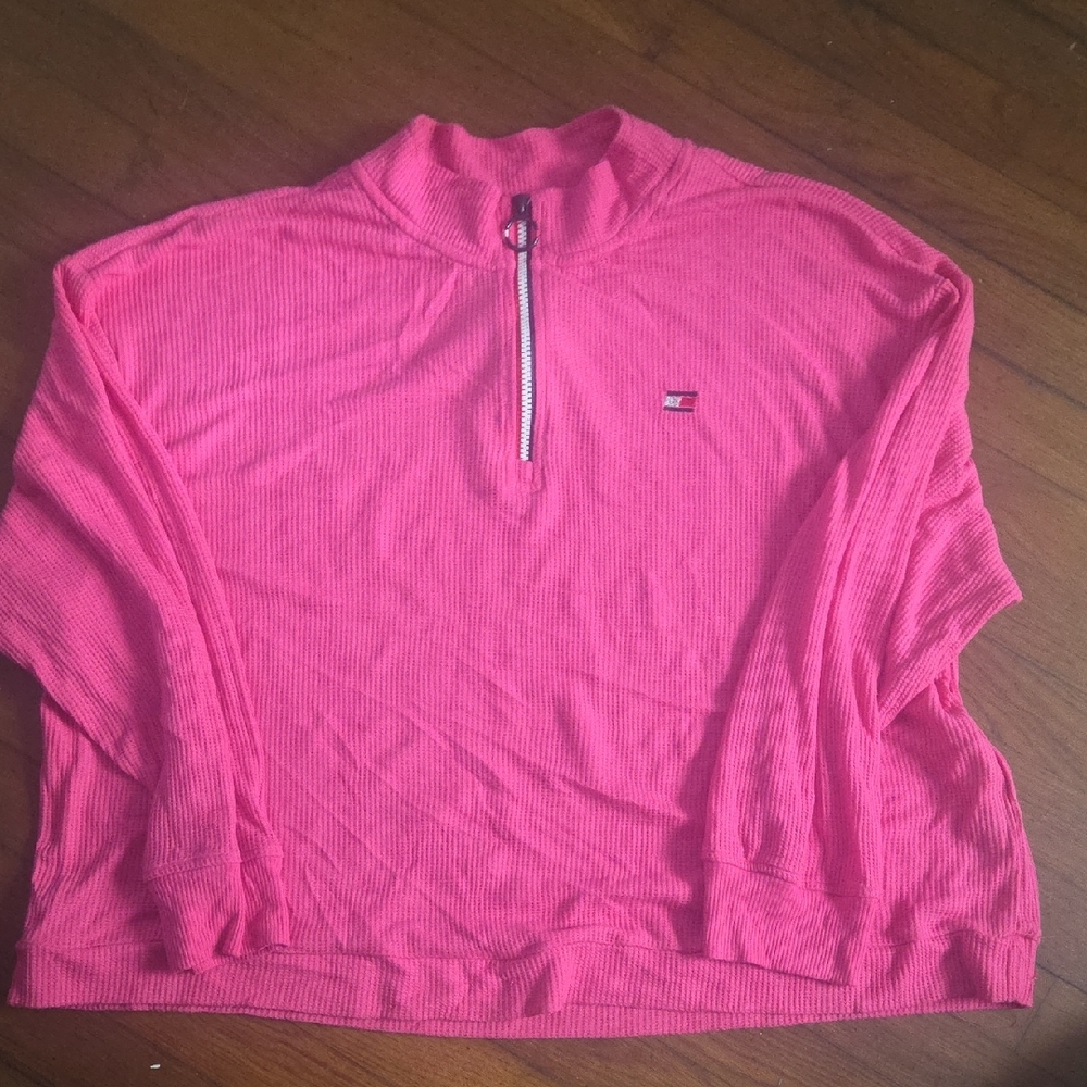 Pink Quarter-Zip Pullover